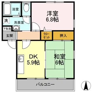 パインズコート新居 B棟【2階】の間取り