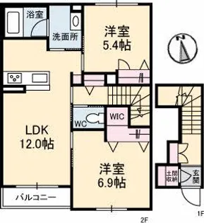 モデスティ木太【202号室】の間取り
