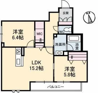 グランベレオ林道駅前【3階】の間取り