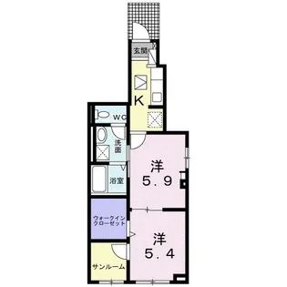 ザ・ビレッジグリーン福岡町Ⅱ【1階】の間取り