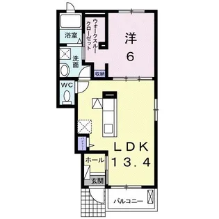 クラール仏生山C【104号室】の間取り