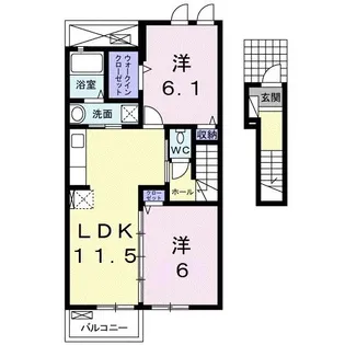 ディア コートⅡ【203号室】の間取り