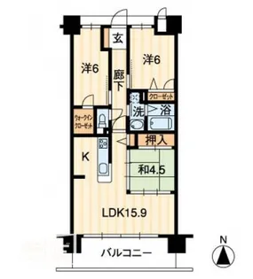アルファライフ玉藻公園【6階】の間取り