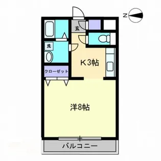 フラワーマンション【4階】の間取り