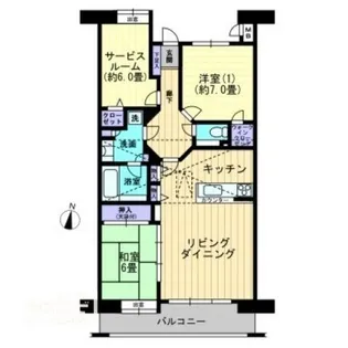 フローレンス栗林公園グランドアーク弐番館【4階】の間取り