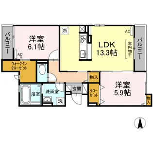 メゾン・ド・ベル伏石【3階】の間取り