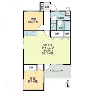 エクセルハイツ松原【4階】の間取り