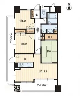 アルファステイツ松島町【201号室】の間取り