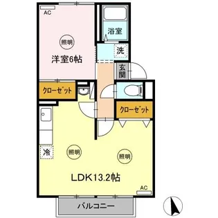 スカイコート21 B棟【2階】の間取り