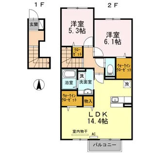 グランシャリオ【203号室】の間取り