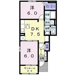 ネオリリーB【101号室】の間取り