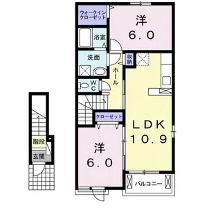 ネオリリーB【2階】の間取り