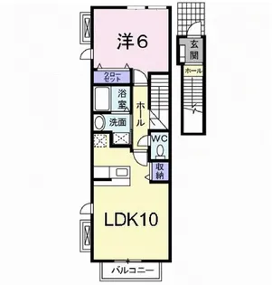 サン・フィールド ⅡB【2階】の間取り