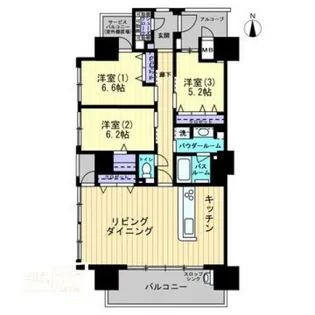 アルファステイツ南新町タワーレジデンス【1501号室】の間取り
