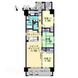 アルファステイツ栗林Ⅱ【803号室】の間取り