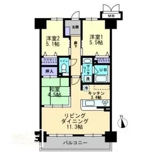 アルファライフ中央通り【1003号室】の間取り