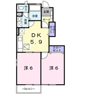 サウス・ソレイユ B【1階】の間取り