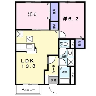 ラフィネ・S A【1階】の間取り