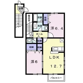 ピースフルハイツ B【2階】の間取り