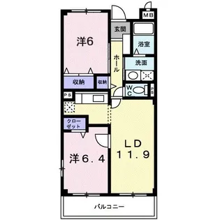 ファインヴァルト【1階】の間取り