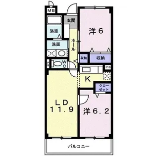 ファインヴァルト【2階】の間取り