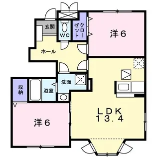 ベル・ソレイユD【1階】の間取り