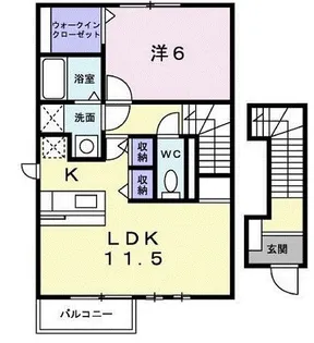 ソルトアヴェニュー A【2階】の間取り