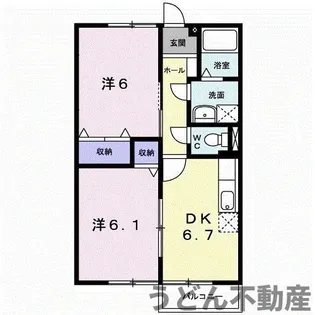 サンライズ・フジ B【2階】の間取り