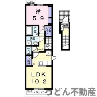 エルハーベン塩屋 B【201号室】の間取り