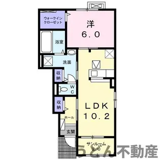ルーベル金蔵寺ⅢA【1階】の間取り