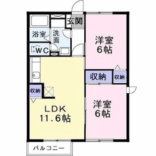 ブライトプラッツB【201号室】の間取り