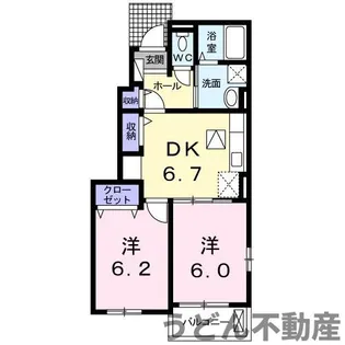 ルルディ B【1階】の間取り