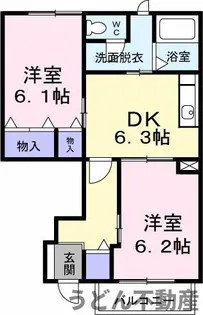 パレス・ニュールミネⅡ A【103号室】の間取り