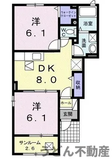 ロータス坂本A【1階】の間取り