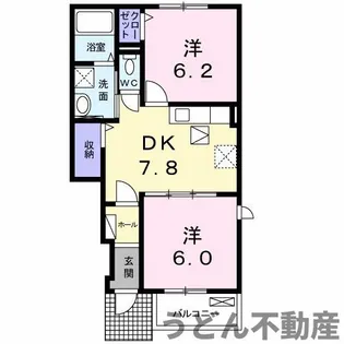 アンシャンテ和田浜B【1階】の間取り