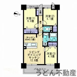 アルファライフ松島公園Ⅱ【203号室】の間取り
