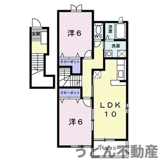 ペルシュワール デゥー B【2階】の間取り