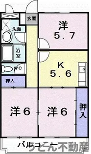 マリッチ溝渕Ⅰ【2階】の間取り
