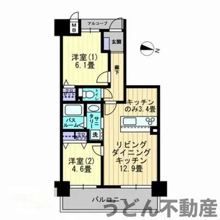 アルファライフ松島公園Ⅱ【8階】の間取り