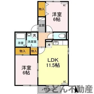 セジュール松縄 B棟【B101号室】の間取り