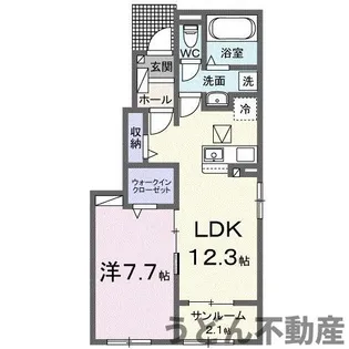 カーサ シトラス仏生山Ⅰ【101号室】の間取り