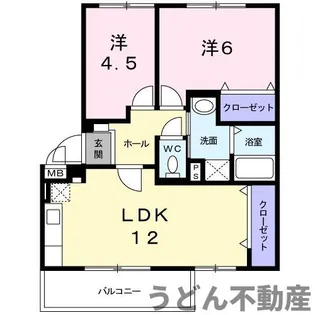 リヴィエール宮本Ⅱ【3階】の間取り