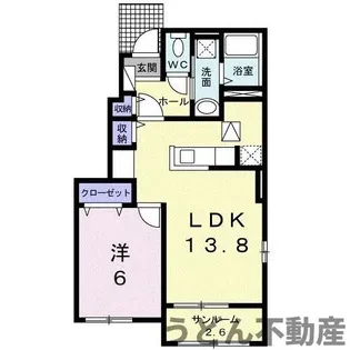ラ ヴィータ ローザⅡ【1階】の間取り