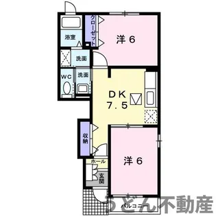 ヌーヴォー三木B【1階】の間取り