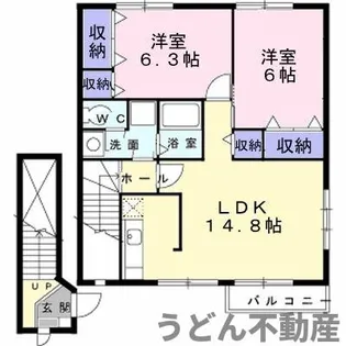 サンフィールド B【2階】の間取り