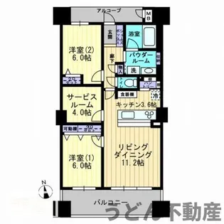 アルファタワー桜町【1004号室】の間取り