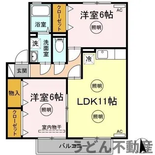 サン スクエア A棟【2階】の間取り
