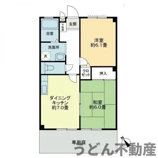 フォブール川津D【D102号室】の間取り
