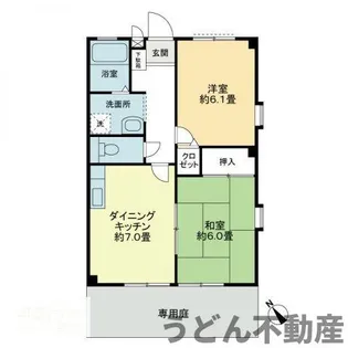 フォブール川津D【D101号室】の間取り