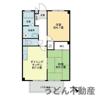 フォブール川津D【D202号室】の間取り
